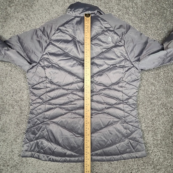 North Face Aconcagua 550 Down Puffer Jacket Women Medium Silver Quilted Gorpcore - Picture 12 of 14